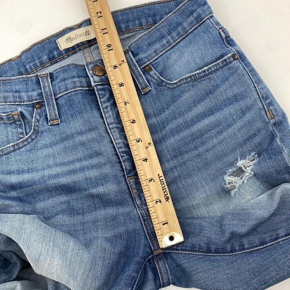 Madewell Size 28T Distressed 9” High Rise Skinny Raw Hem Blue Jeans - Picture 12 of 14